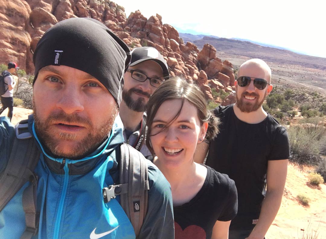 Me with colleagues at Wintercamp US in Moab, Utah